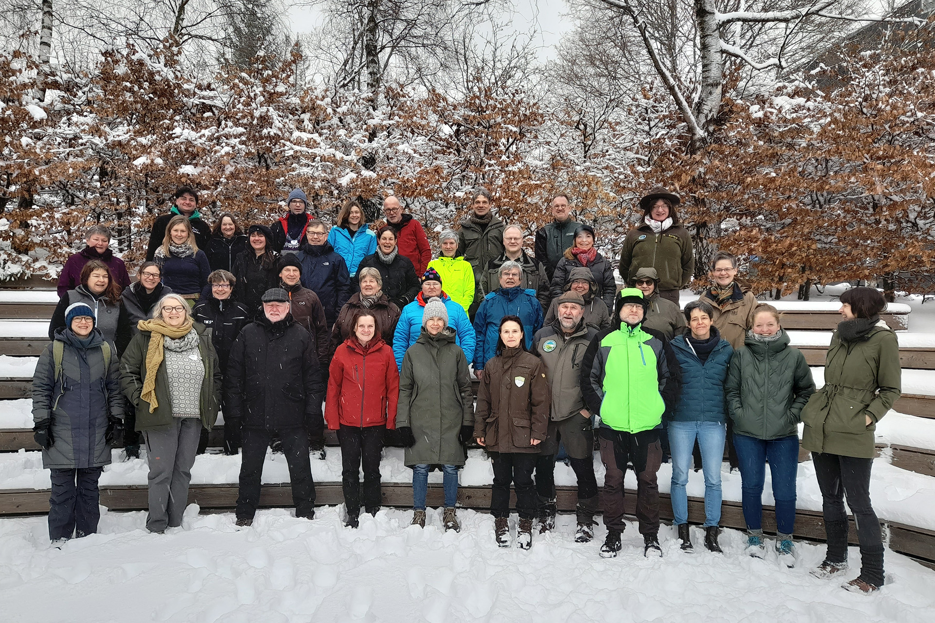Die Teilnehmer*innen beim Landestreffen der zertifizierten Natur- und Landschaftsführer*innen (ZNL) im Nationalpark Harz.Foto: Daniel Knopf