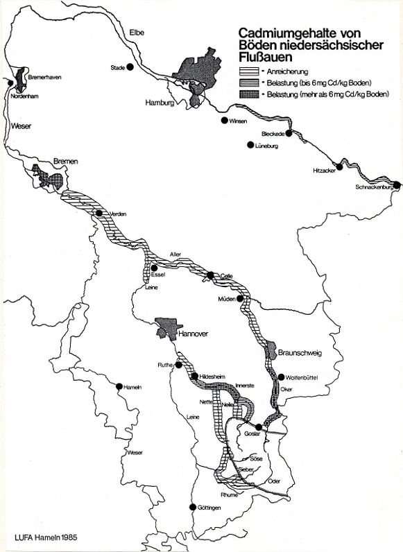 Jedes Hochwasser transportiert Schwermetalle aus dem Harzer Bergbau- und Hüttengebiet bis nach Celle und darüber hinaus in die Nordsee